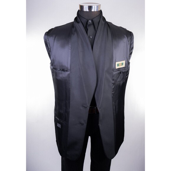 Joseph Abboud Tuxedo Blazer Mens Solid Black Dinner Jacket Coat Sz 40R/S 2-Buttn - Picture 9 of 14